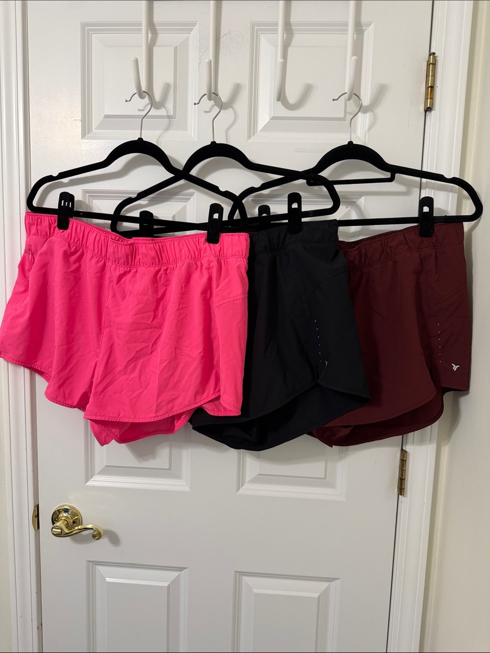 Lot of 3 Old Navy Women’s Athletic Shorts - Hot Pink, Black & Maroon XL